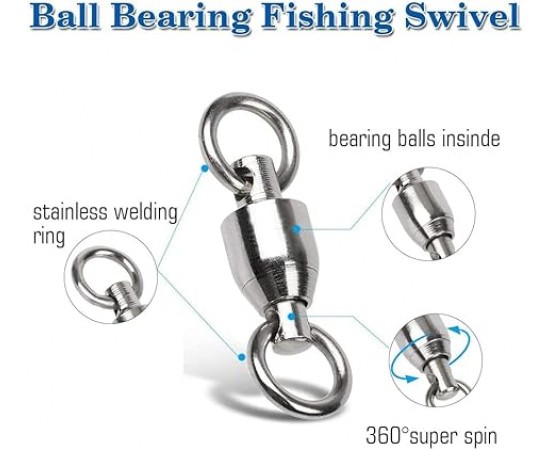Ball Bearing steel Swivels 5 PCS , 176lbs , SIZE #6